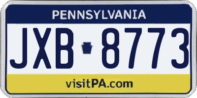 PA license plate JXB8773