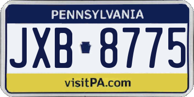 PA license plate JXB8775