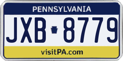 PA license plate JXB8779