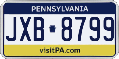 PA license plate JXB8799