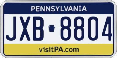 PA license plate JXB8804