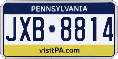 PA license plate JXB8814