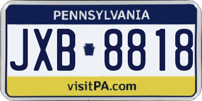 PA license plate JXB8818