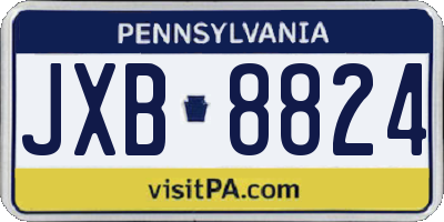 PA license plate JXB8824