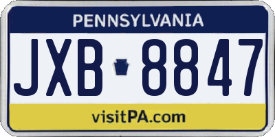PA license plate JXB8847