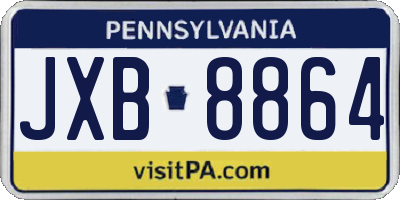 PA license plate JXB8864