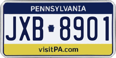 PA license plate JXB8901