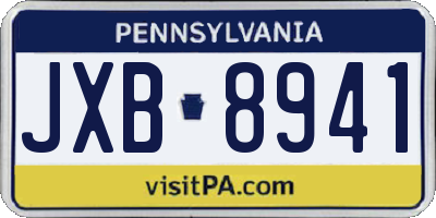 PA license plate JXB8941