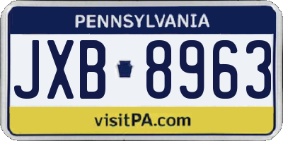 PA license plate JXB8963