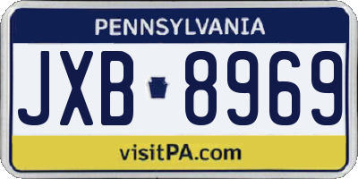 PA license plate JXB8969