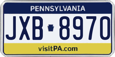 PA license plate JXB8970