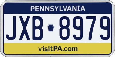 PA license plate JXB8979