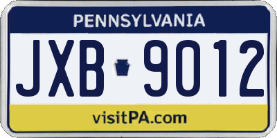 PA license plate JXB9012