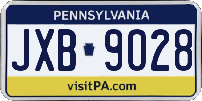 PA license plate JXB9028