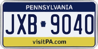 PA license plate JXB9040