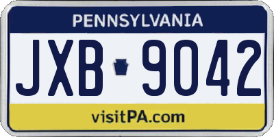PA license plate JXB9042