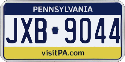 PA license plate JXB9044