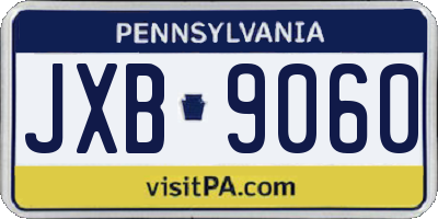 PA license plate JXB9060