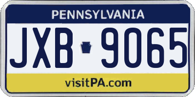 PA license plate JXB9065