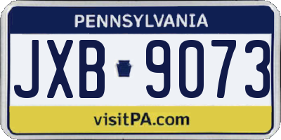 PA license plate JXB9073