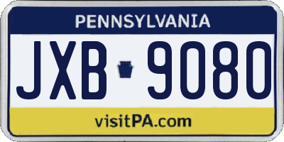 PA license plate JXB9080