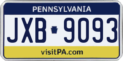 PA license plate JXB9093