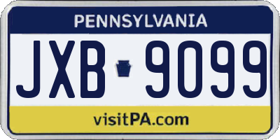 PA license plate JXB9099