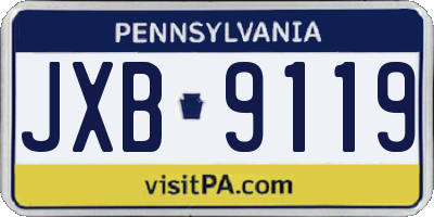PA license plate JXB9119