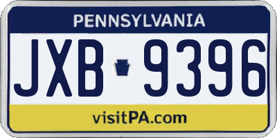 PA license plate JXB9396