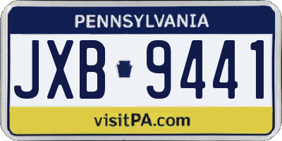 PA license plate JXB9441