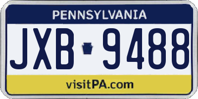 PA license plate JXB9488