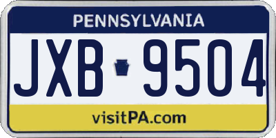 PA license plate JXB9504