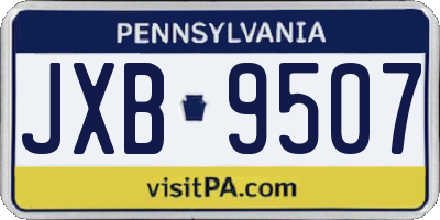 PA license plate JXB9507