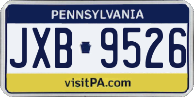 PA license plate JXB9526