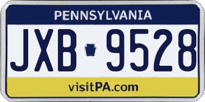 PA license plate JXB9528