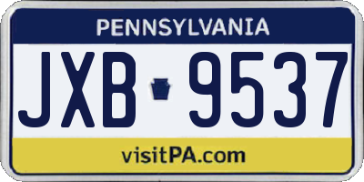 PA license plate JXB9537