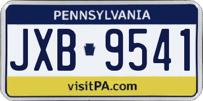 PA license plate JXB9541