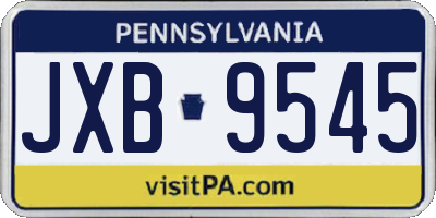 PA license plate JXB9545
