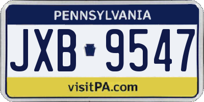 PA license plate JXB9547