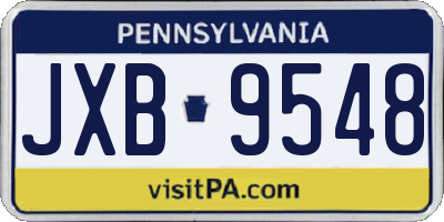 PA license plate JXB9548