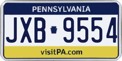 PA license plate JXB9554