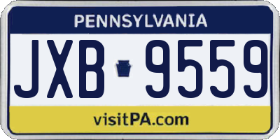 PA license plate JXB9559