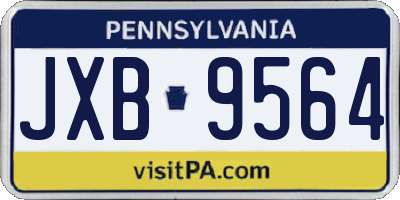 PA license plate JXB9564