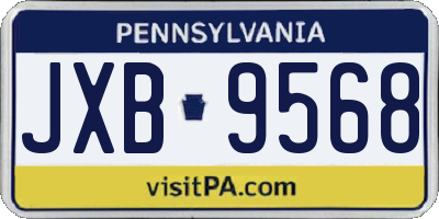 PA license plate JXB9568
