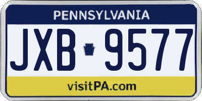 PA license plate JXB9577
