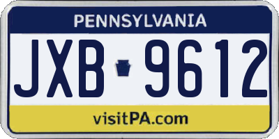 PA license plate JXB9612