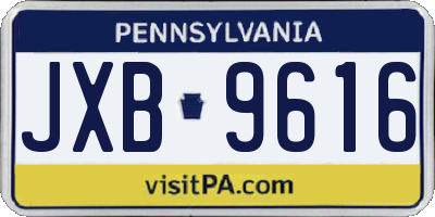 PA license plate JXB9616