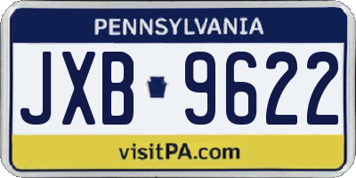 PA license plate JXB9622