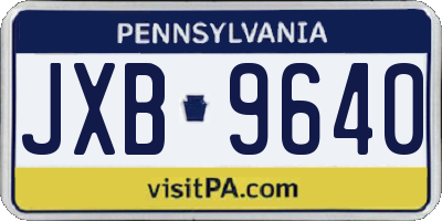 PA license plate JXB9640