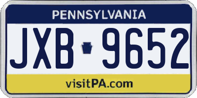 PA license plate JXB9652